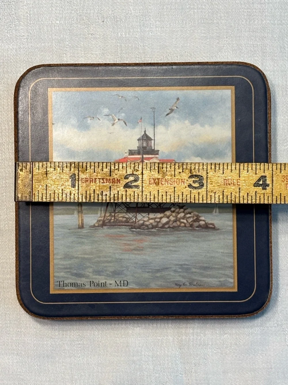 Vintage Pimpernel Lighthouse Coasters Set of 4 Cork Back Made in England